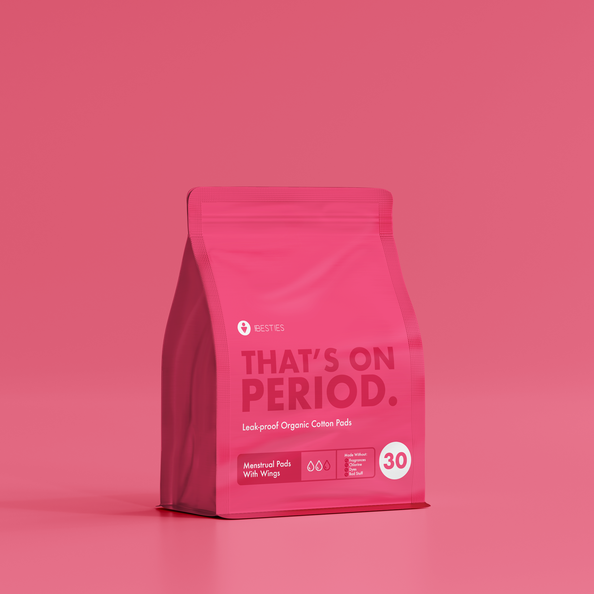 Besties Leak-proof Organic Cotton Pads w/ Wings: Regular