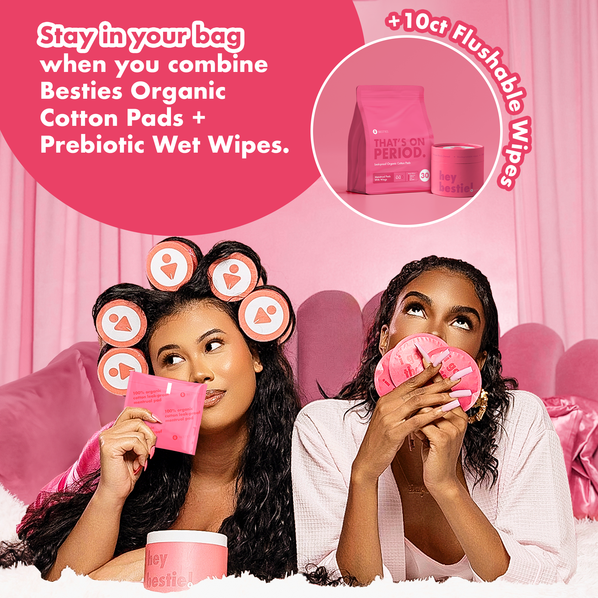 Besties Leak-proof Organic Cotton Pads w/ Wings: Regular