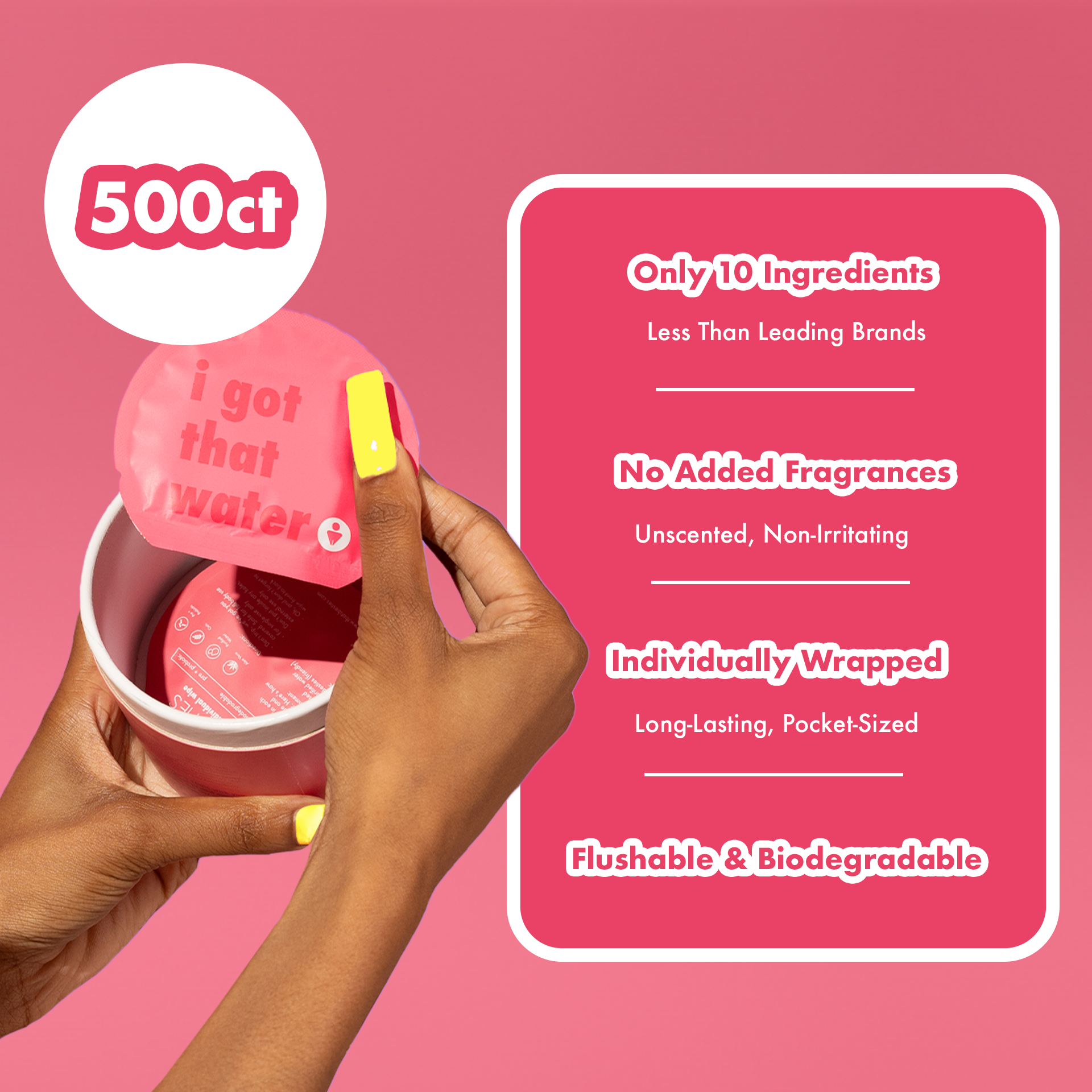 500 Biodegradable Prebiotic Wet Wipes