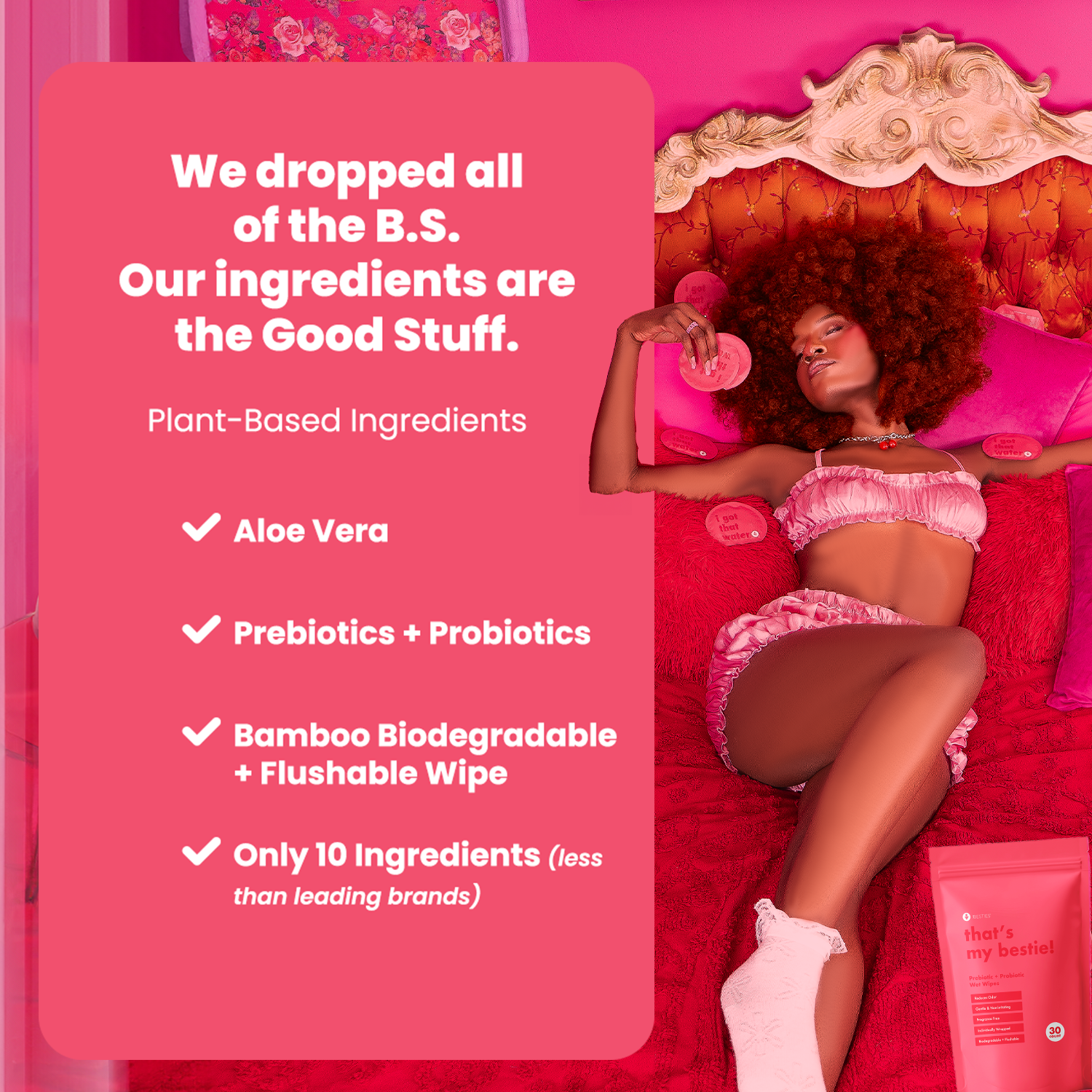 Besties- Prebiotic & Probiotic Wet Wipes 30 Pouch