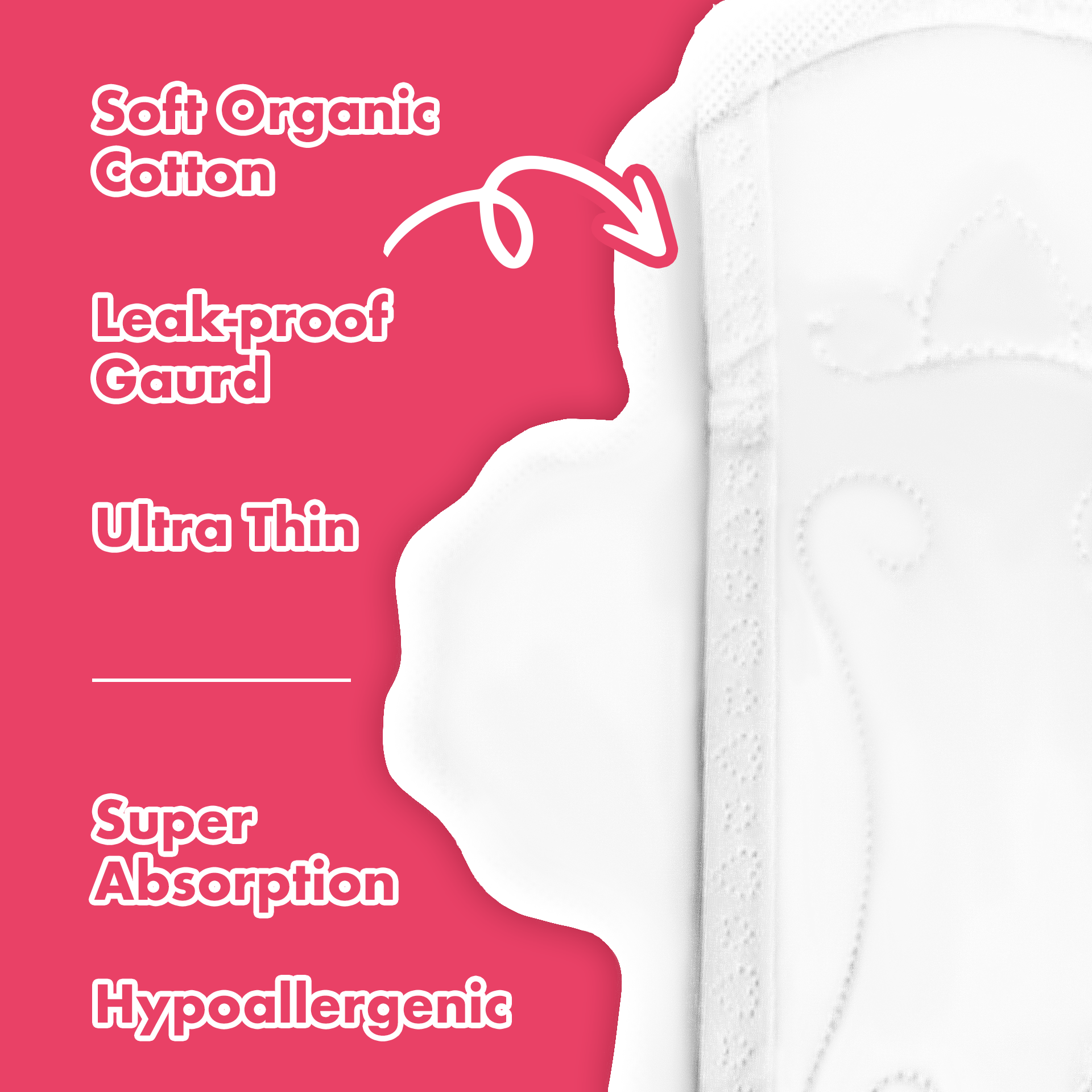 Besties Leak-proof Organic Cotton Pads w/ Wings: Regular